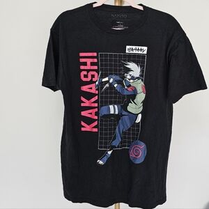 Vintage Y2K Naruto Kakashi Graphic Tee size Large circa 2002